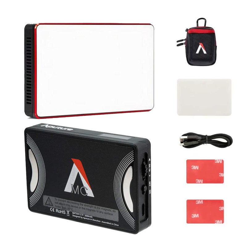 Aputure Amaran MC RGBWW Mini On Camera Video Light,3200K-6500K,CRI/TLCI 96+,HSI Mode,Support Magnetic Attraction,App with USB-C PD and Wireless Charging - Image 1